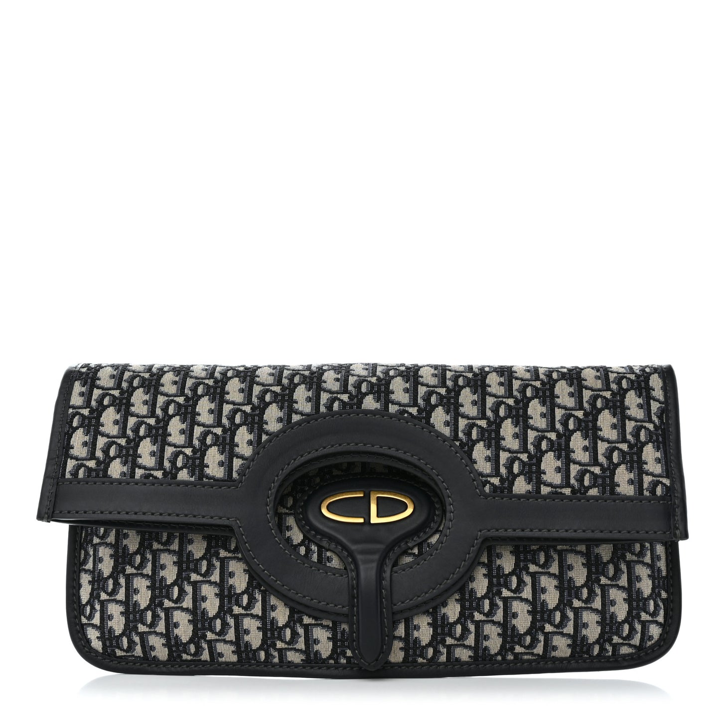 Oblique Fold Over Clutch Blue