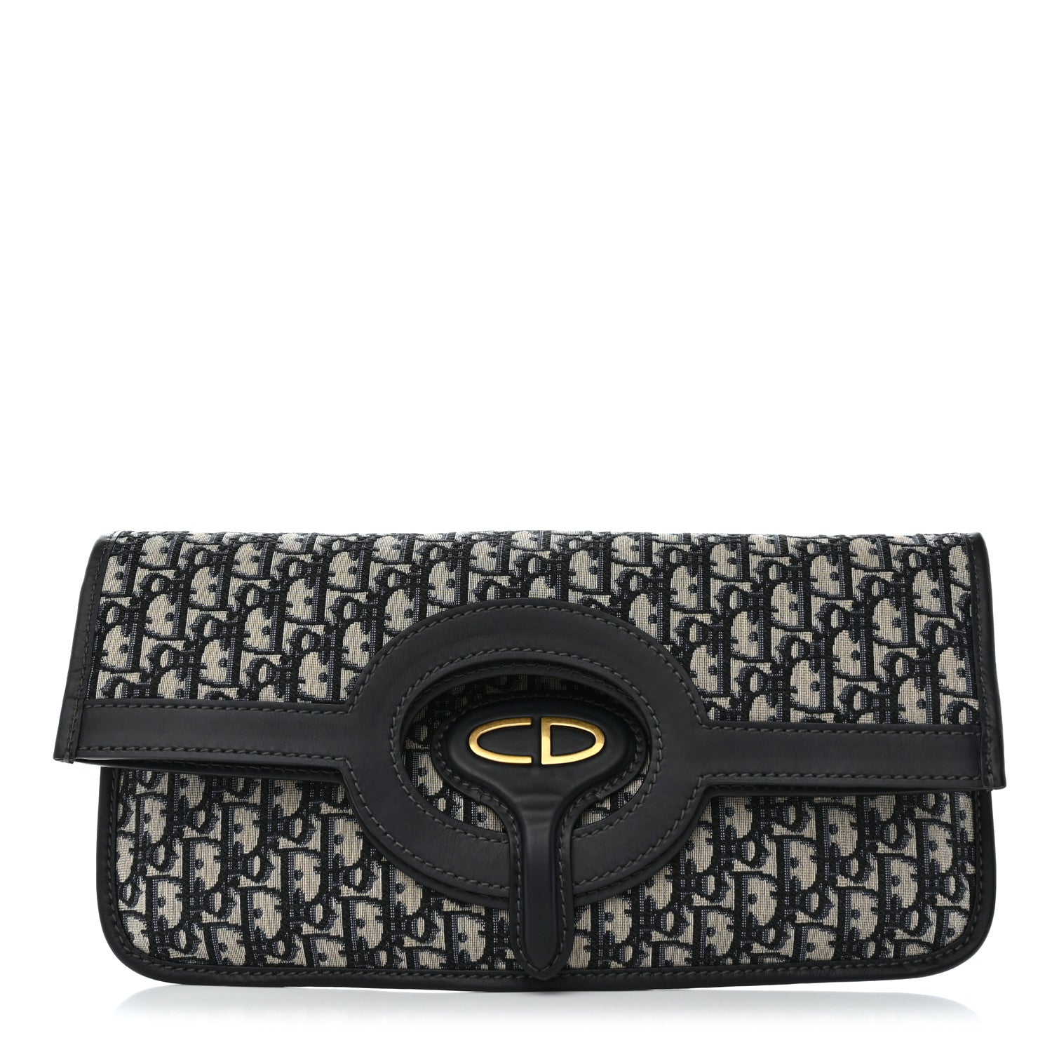 Christian Dior Oblique Fold Over Clutch Blue 1 of 11