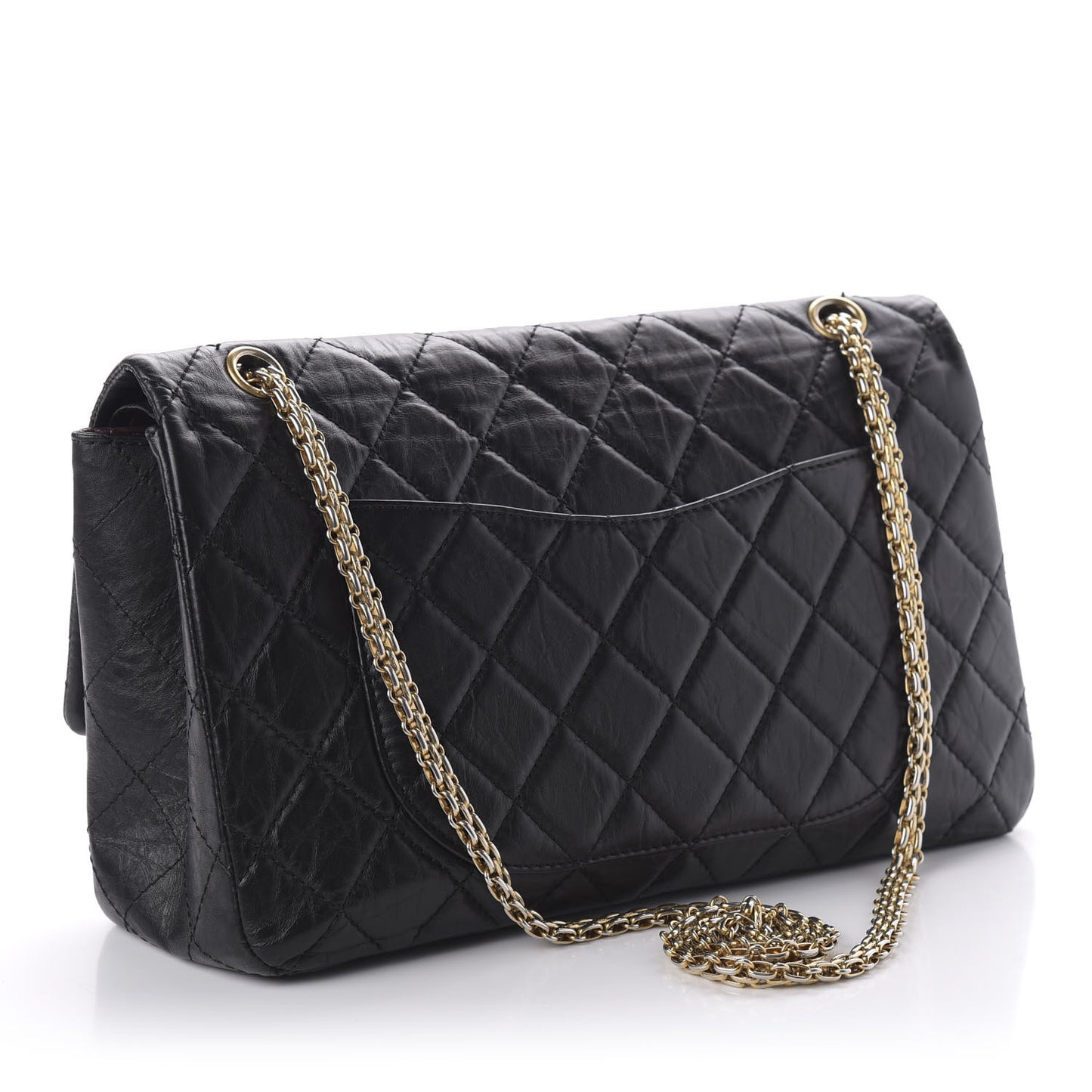 Aged Calfskin Quilted 2.55 Reissue 227 Flap Black