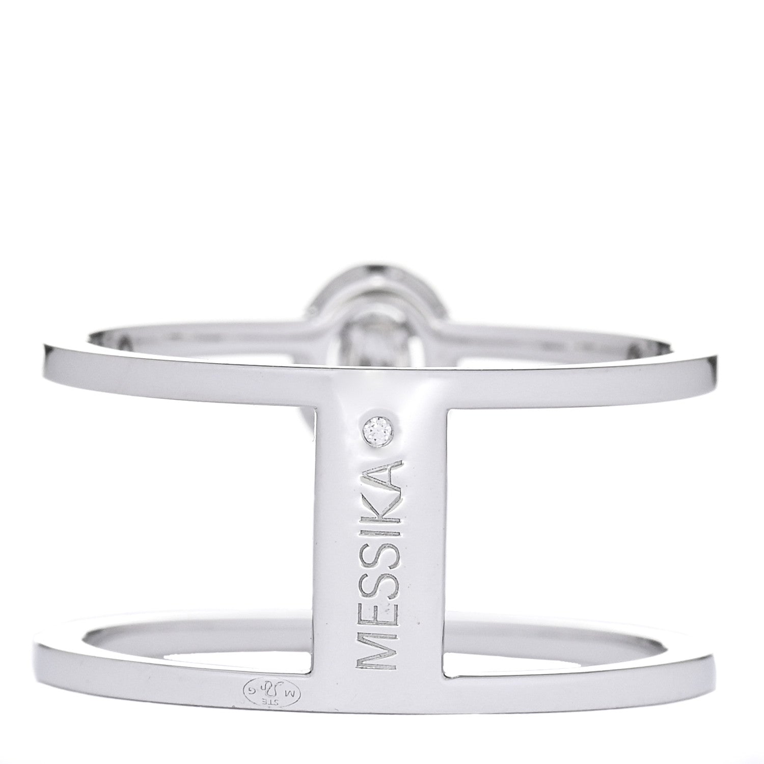 Messika 18K White Gold Diamond Glamazone 2 Row Pave Ring 55 7.25 3 of 5