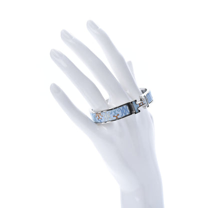 Hermes Enamel Narrow Print H Lift Clic Clac H Bracelet PM Orange Blue 2 of 6