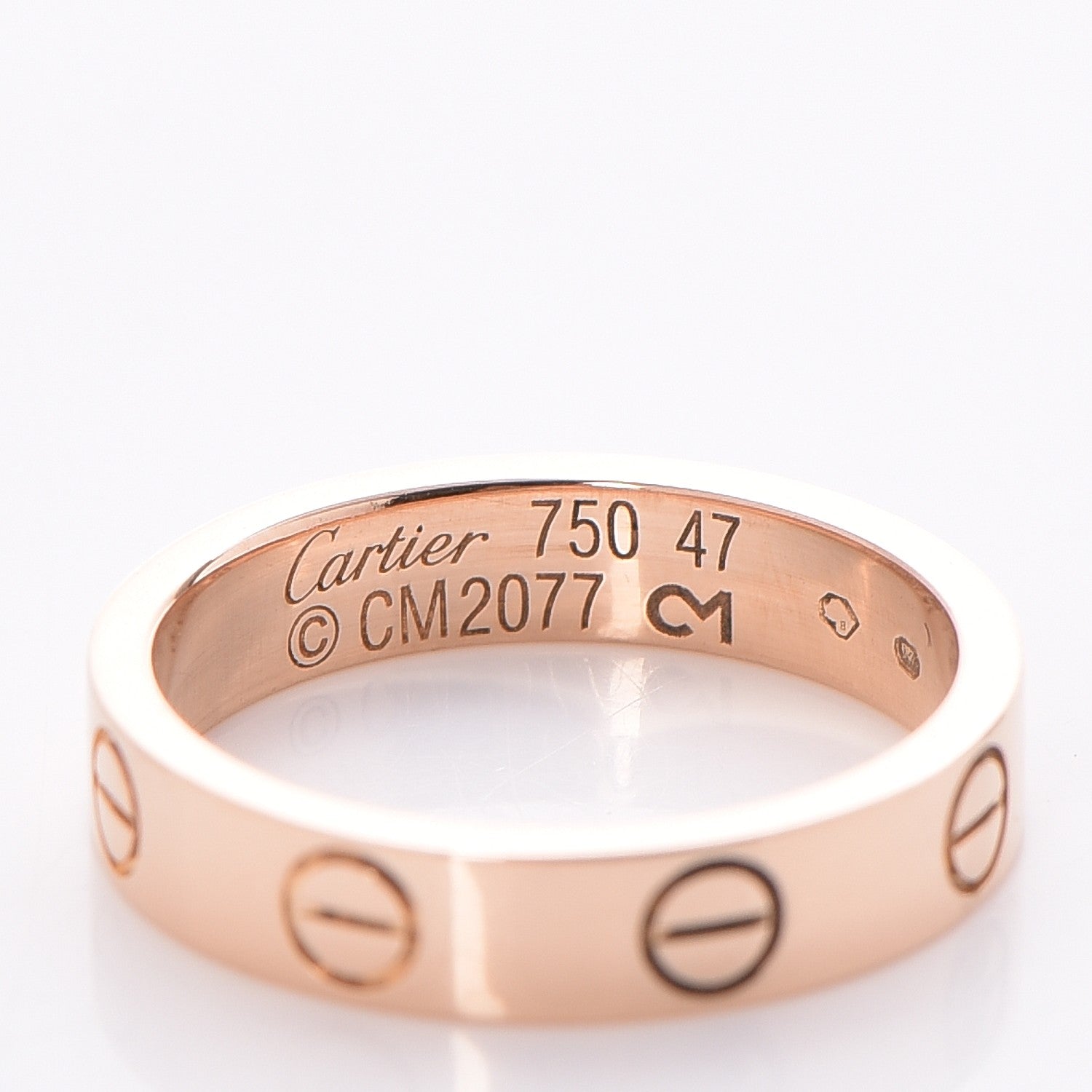 Cartier 18K Pink Gold 3.5mm LOVE Wedding Band Ring 47 4.25 4 of 6