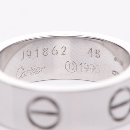 Cartier 18K White Gold 5.5mm LOVE Ring 48 4.5 4 of 5