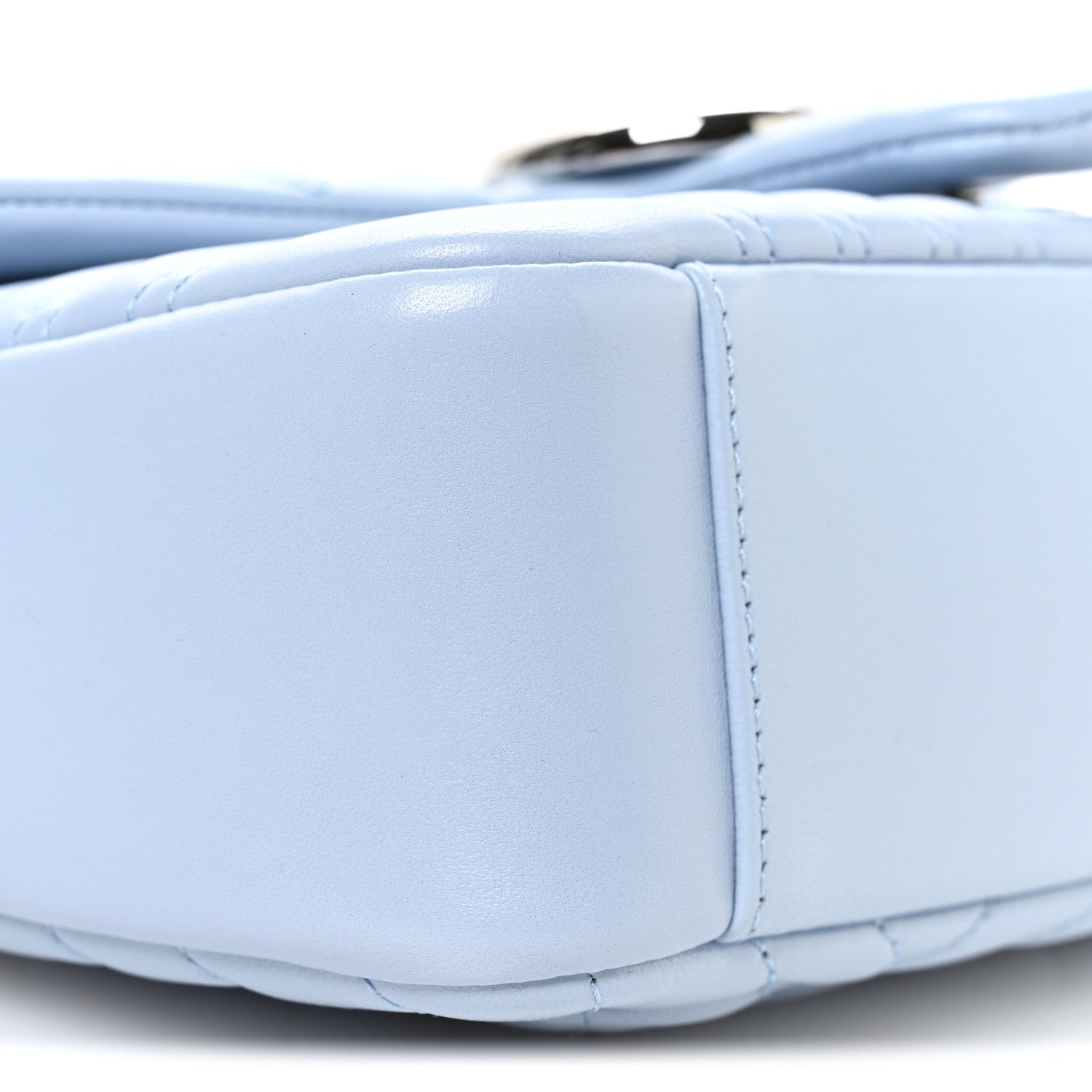 Gucci Lambskin Matelasse Medium GG Marmont Shoulder Bag Light Blue 9 of 10