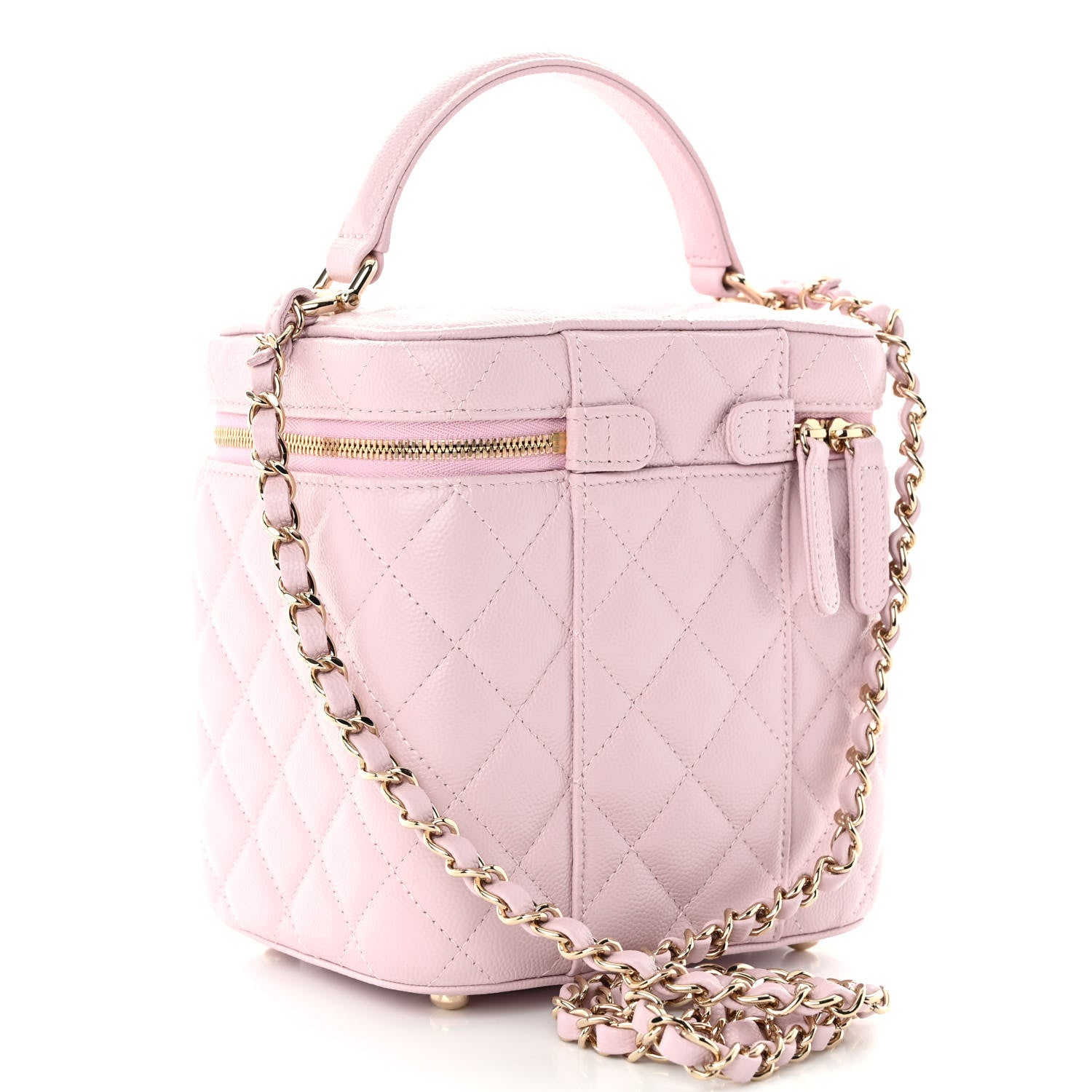 Chanel Caviar Quilted Small Top Handle Vanity Case With Chain Light Pink 3 of 11