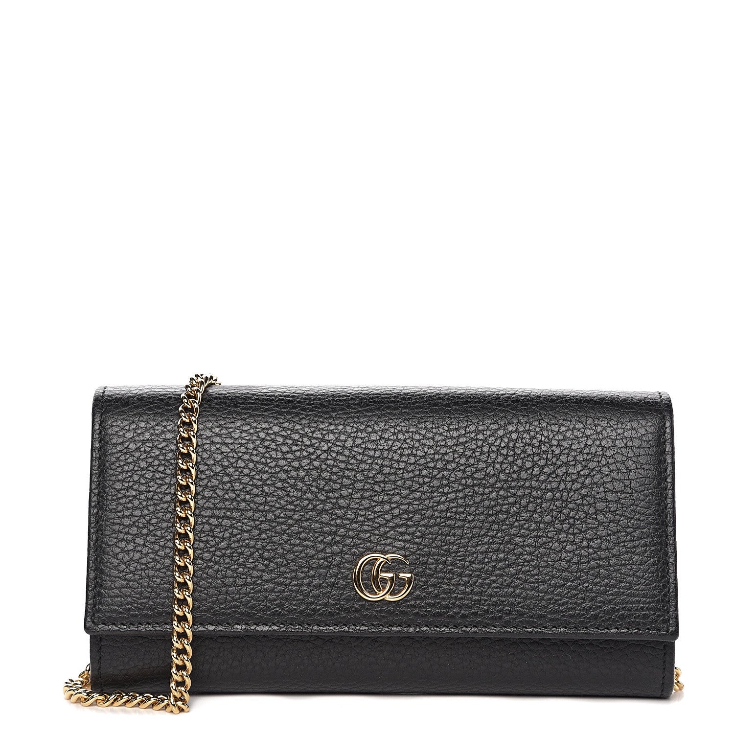 Gucci Calfskin Petite GG Marmont Wallet Chain Bag Black 1 of 10