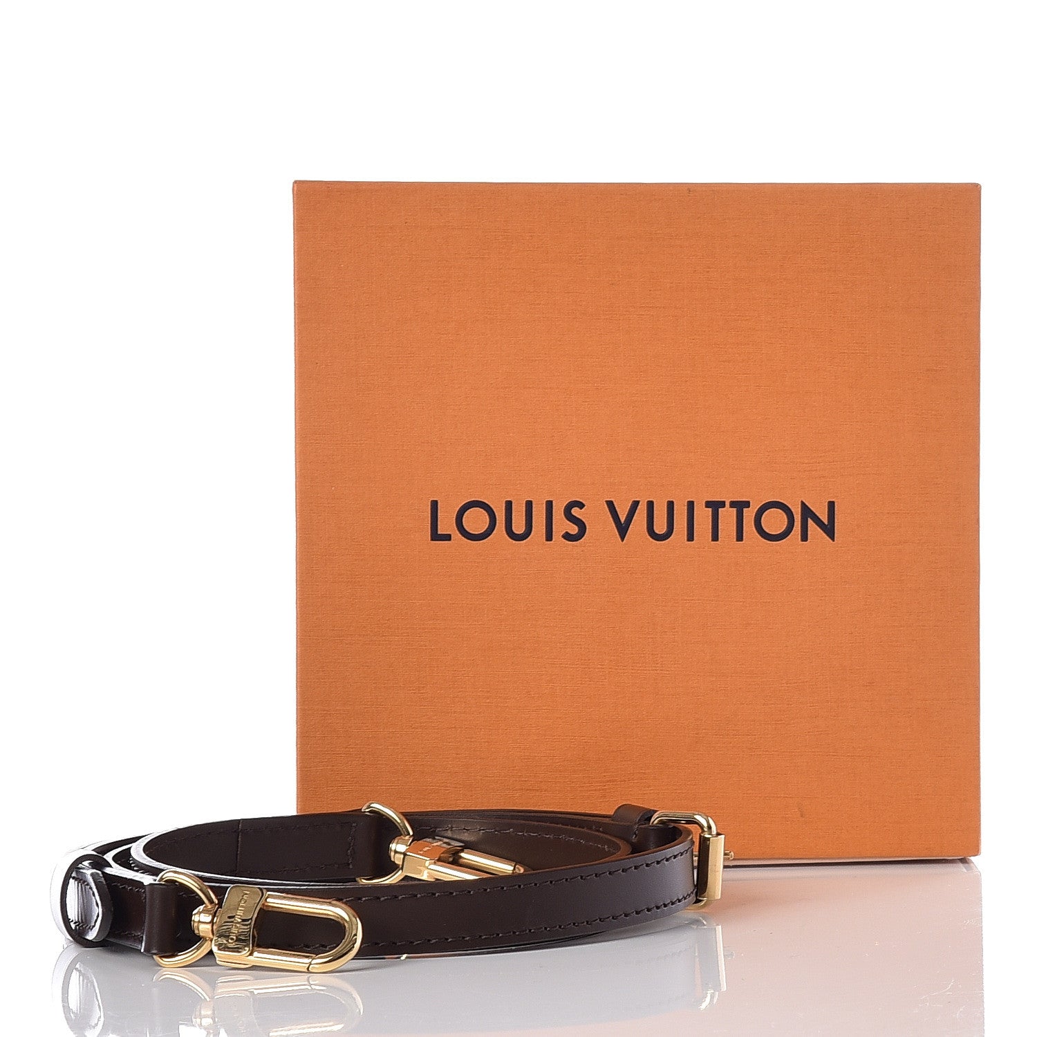 Louis Vuitton Calfskin 16mm Adjustable Shoulder Strap Brown 5 of 5