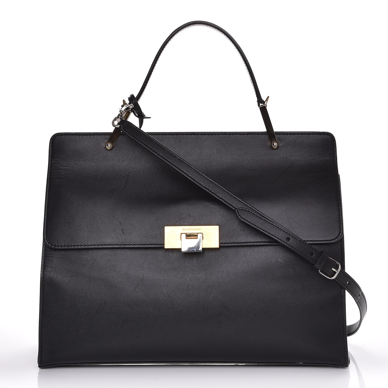 Balenciaga Smooth Calfskin Le Dix M Cartable Shoulder Bag Black 1 of 8