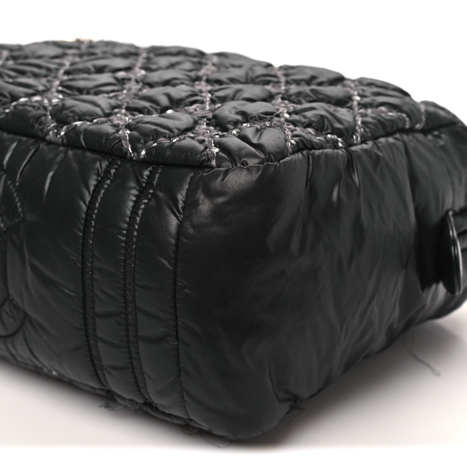 Chanel Nylon Quilted Tweed Stitch Bubble Camera Case Black 10 of 11