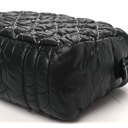 Chanel Nylon Quilted Tweed Stitch Bubble Camera Case Black 10 of 11