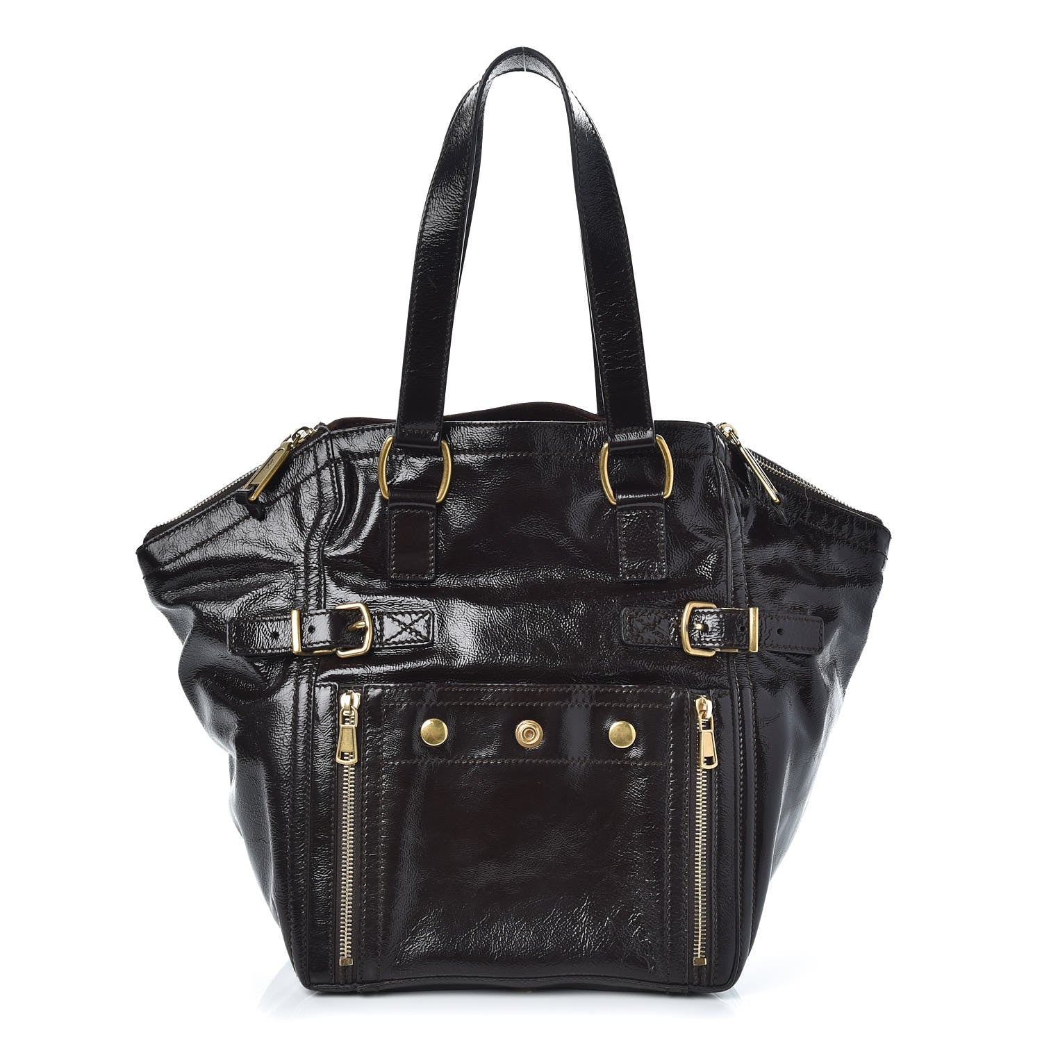 Saint Laurent Patent Small Downtown Brown 1 of 7