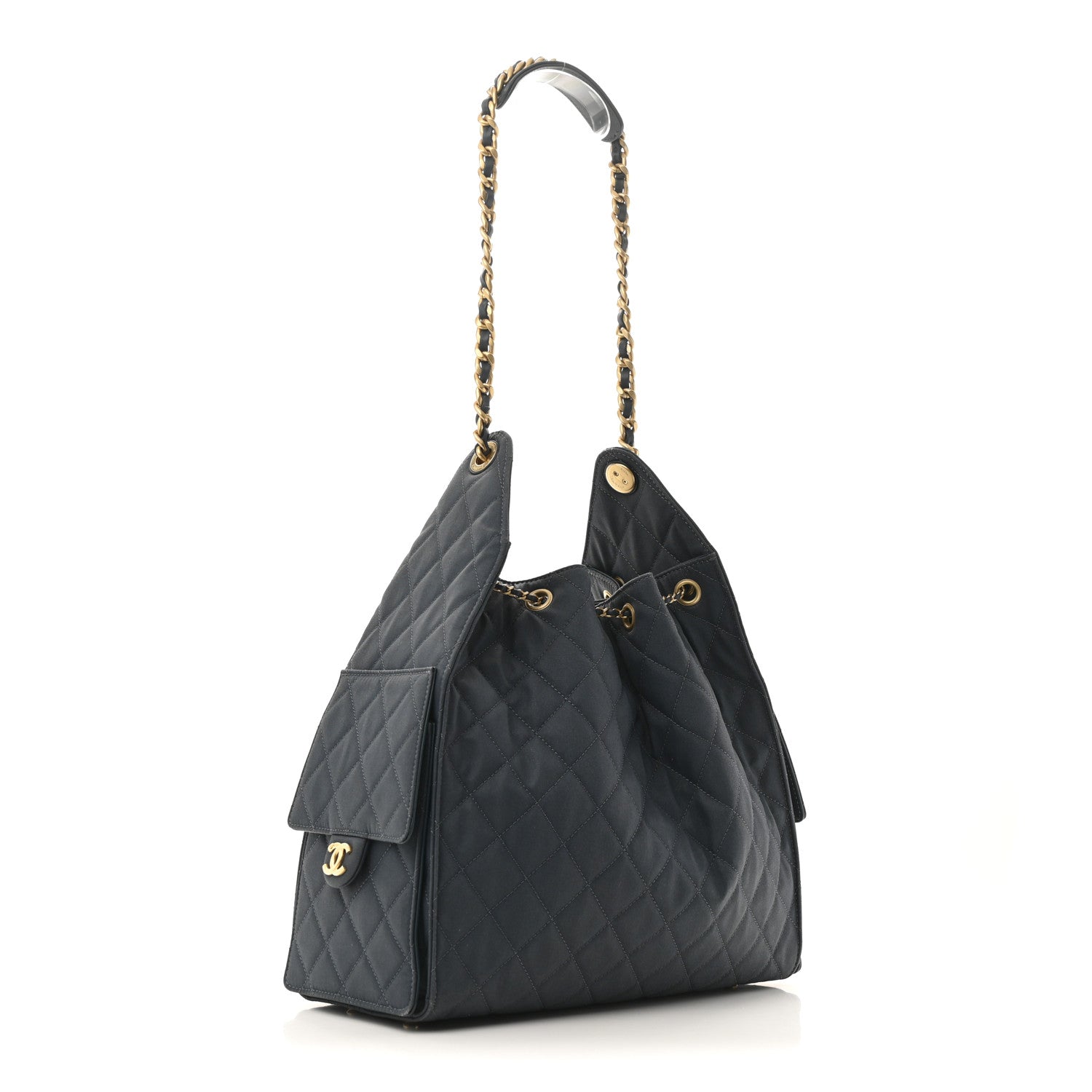Chanel Canvas Quilted Medium Chanel 25 Handbag Dark Blue 4 of 14