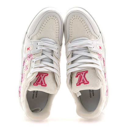 Louis Vuitton LV X TM Embossed Monogram Cherry Blossom LV Trainer Sneakers 41 White 2 of 10