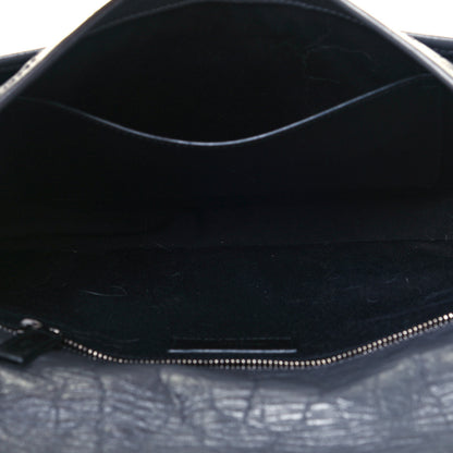 Saint Laurent Crinkled Calfskin Matelasse Monogram Medium Niki Chain Satchel Storm 5 of 12