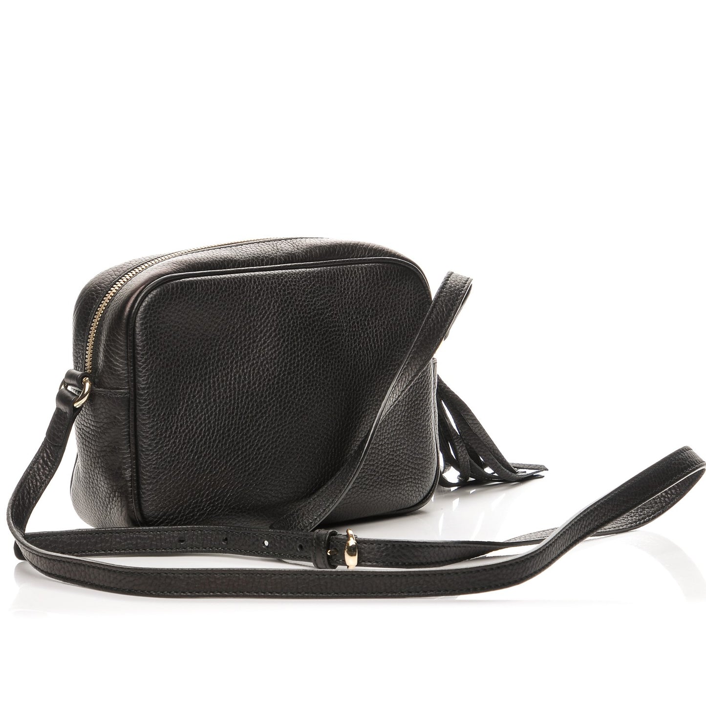 Pebbled Calfskin Small Soho Disco Bag Black