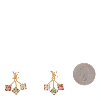 Louis Vuitton Metal Crystal Loulougram Earrings Multicolor 2 of 4