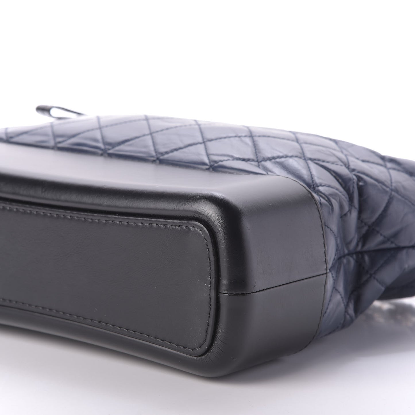 Aged Calfskin Quilted Large Gabrielle Hobo Navy Black