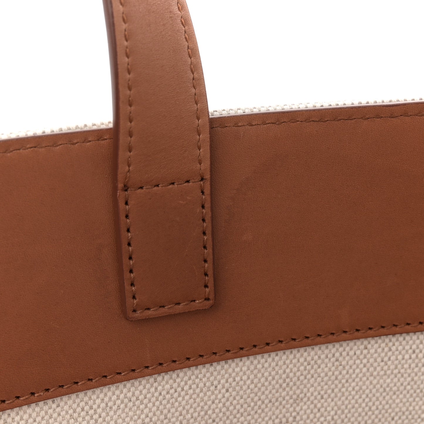 Linen Calfskin Rive Gauche Basket Tote Optic White Tan