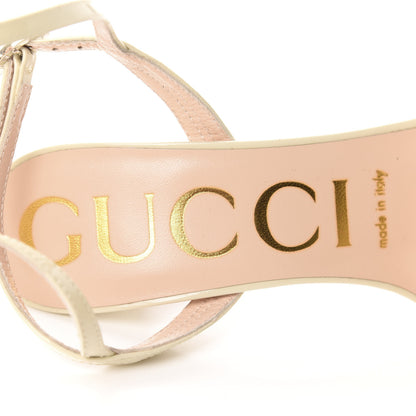 Gucci Vernice Crystal Sandals 36.5 Vintage White 8 of 9