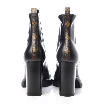 Louis Vuitton Calfskin Monogram Uniformes Chelsea Lug Sole 80mm Ankle Boots 41.5 Black 7 of 10