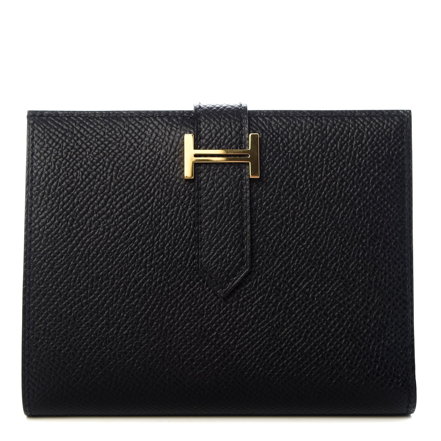 Hermes Epsom Bearn Compact Wallet Black 1 of 7