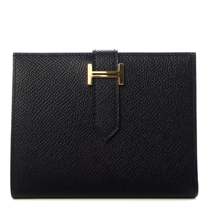 Hermes Epsom Bearn Compact Wallet Black 1 of 7