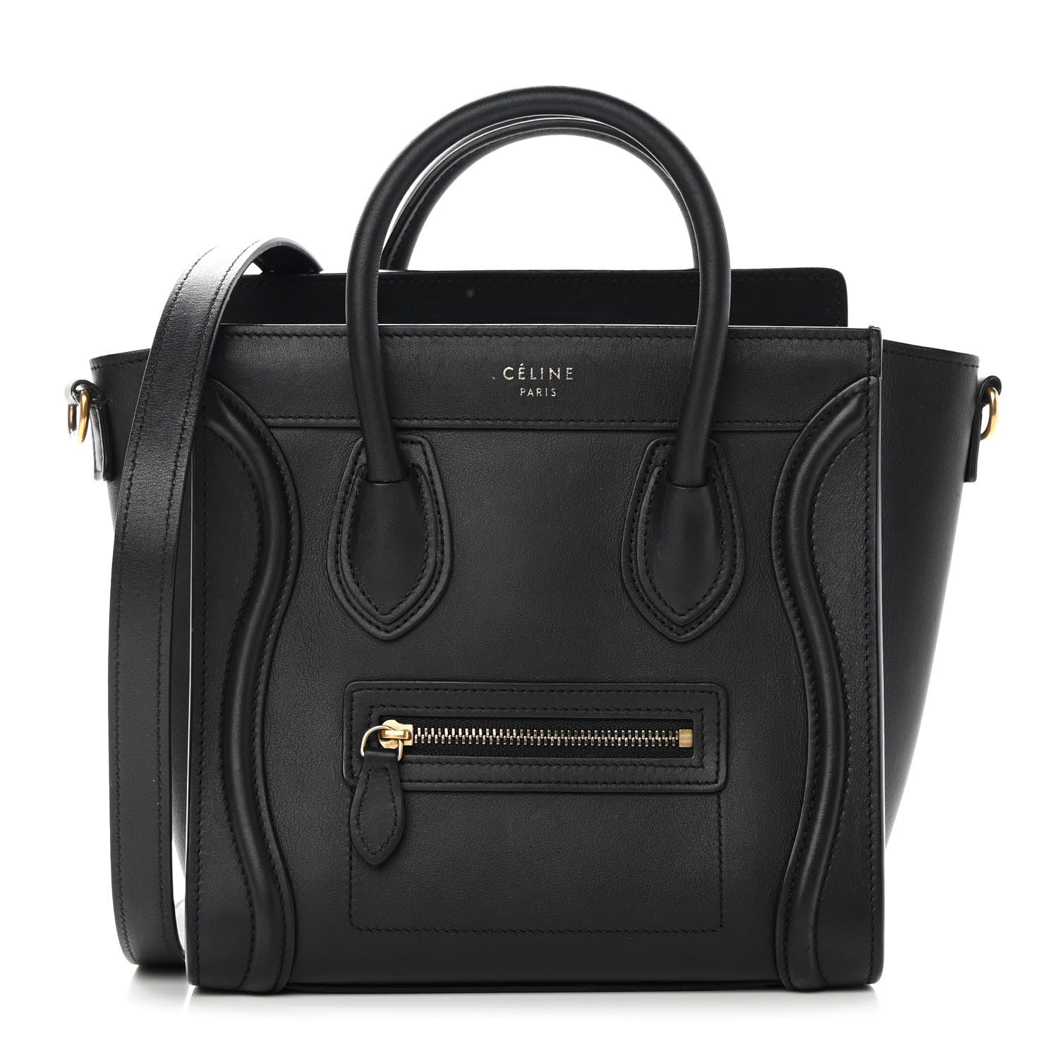 Celine Smooth Calfskin Nano Luggage Black 1 of 14