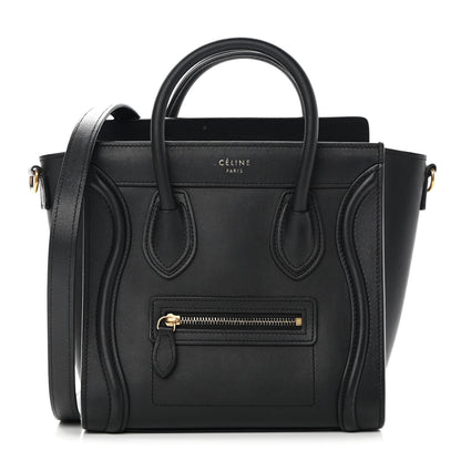 Celine Smooth Calfskin Nano Luggage Black 1 of 14