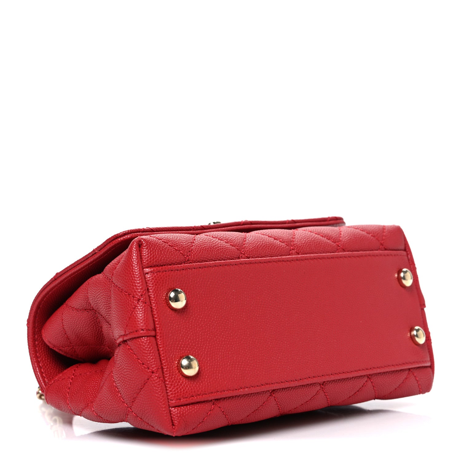 Chanel Caviar Quilted Extra Mini Coco Handle Flap Red 4 of 10