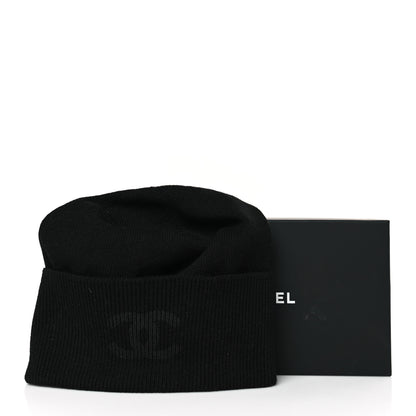 Chanel Cashmere CC Beanie Hat Black 4 of 4