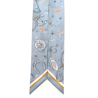 Hermes Silk C'est la Fete Twilly Bleu Glacier 2 of 6