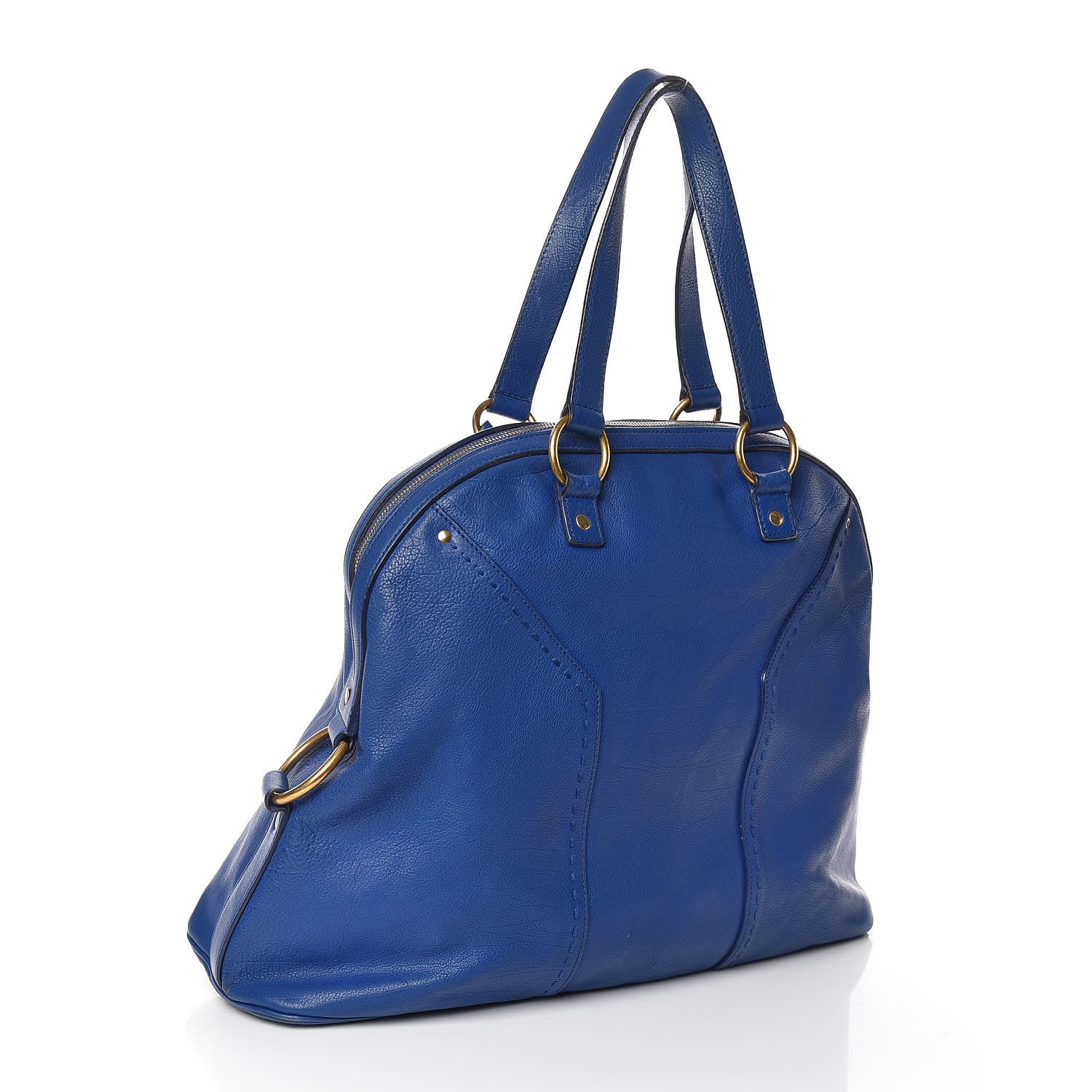 Saint Laurent Calfskin Oversized Muse Blue 3 of 13