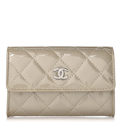 Chanel Patent Quilted Card Holder Light Gold 1 of 9