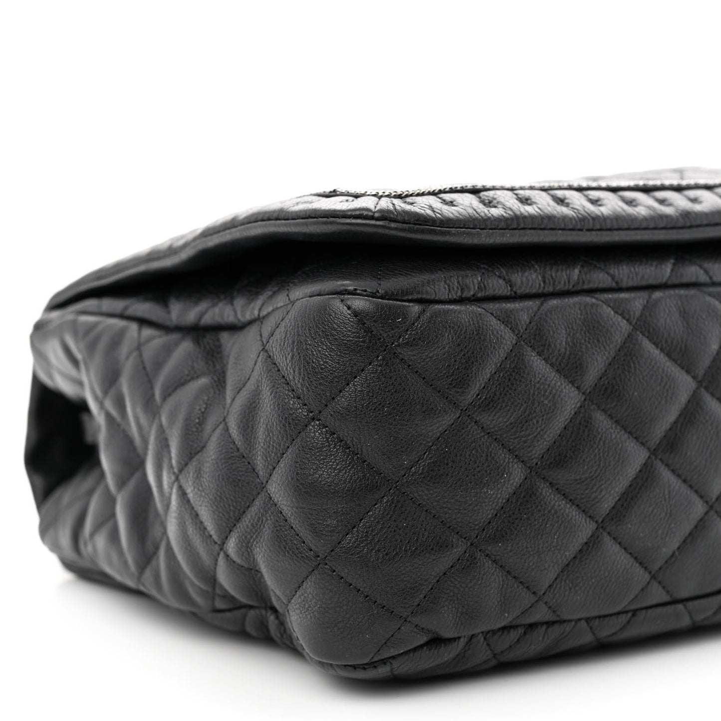 Calfskin Quilted Large Istanbul Flap Black