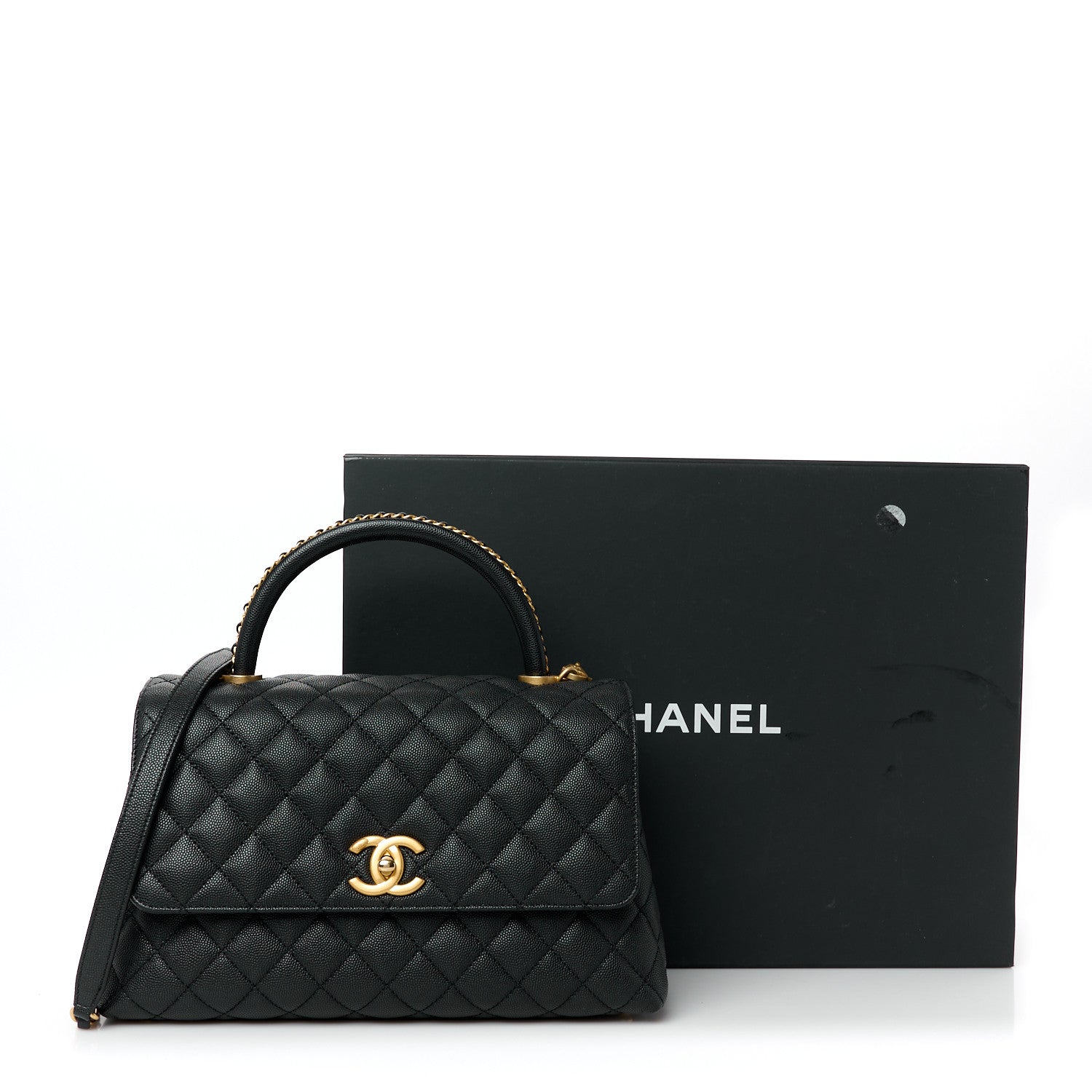 Chanel Caviar Quilted Small Coco Chain Handle Flap Black 12 of 12
