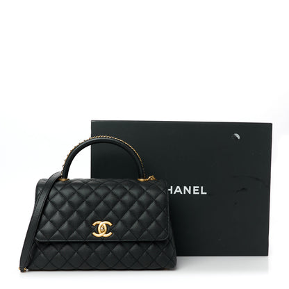 Chanel Caviar Quilted Small Coco Chain Handle Flap Black 12 of 12