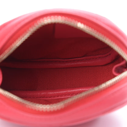 Chanel Lambskin Quilted Zip Around Classic Coin Purse Light Red 5 of 9