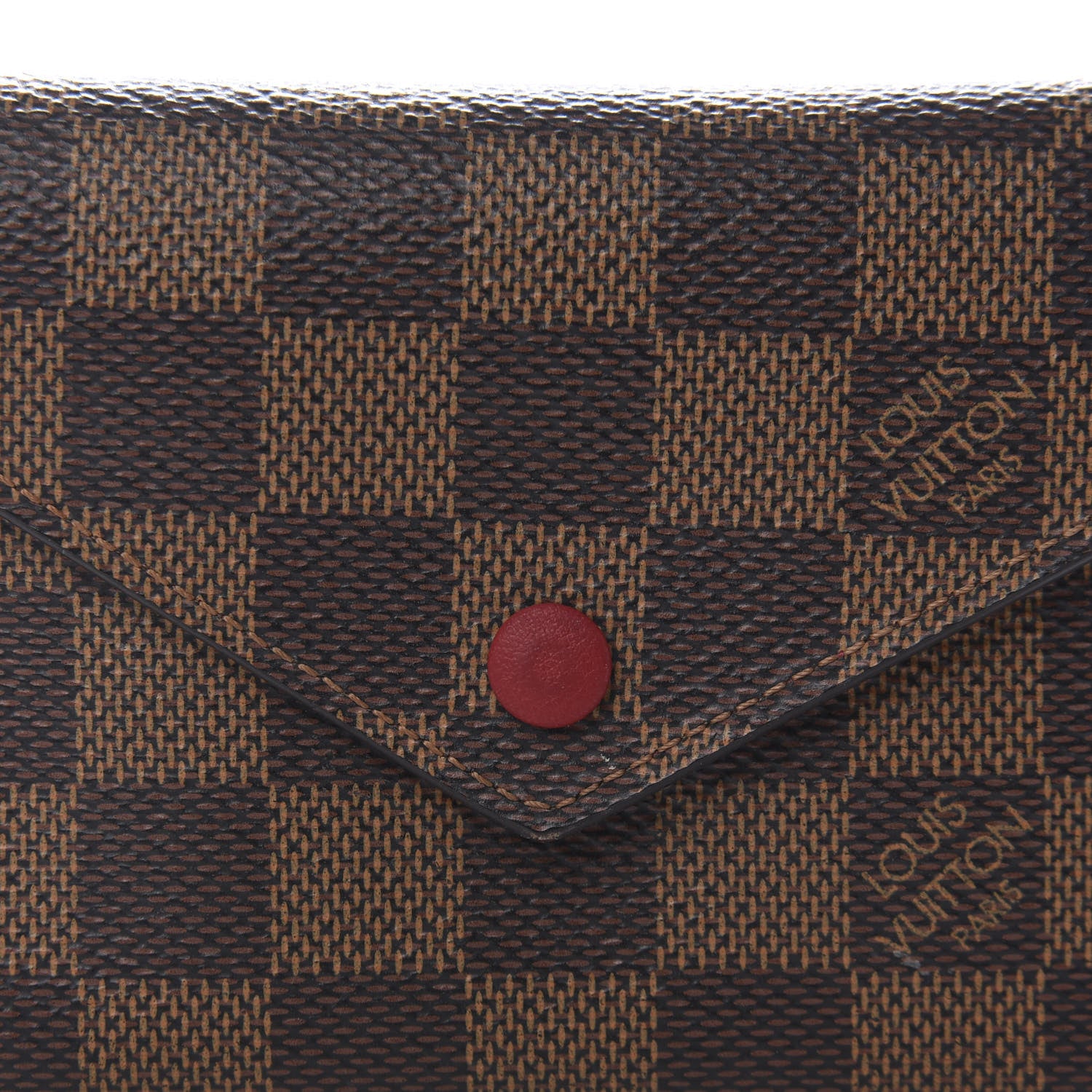 Louis Vuitton Damier Ebene Victorine Wallet Red 9 of 10