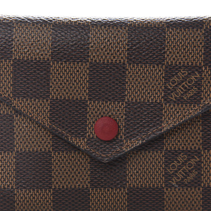 Louis Vuitton Damier Ebene Victorine Wallet Red 9 of 10