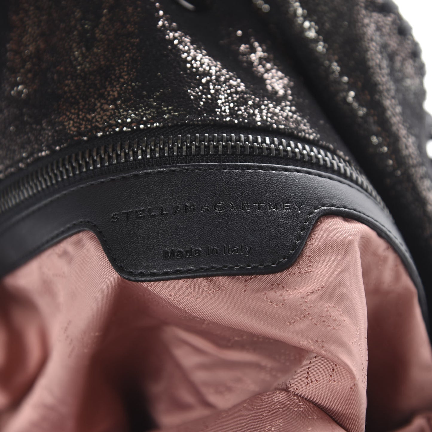 Metallic Shaggy Deer Small Falabella Tote Black
