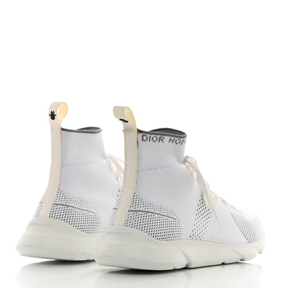 Christian Dior Technical Knit Mens B21 High Top Sneakers White Grey 4 of 13