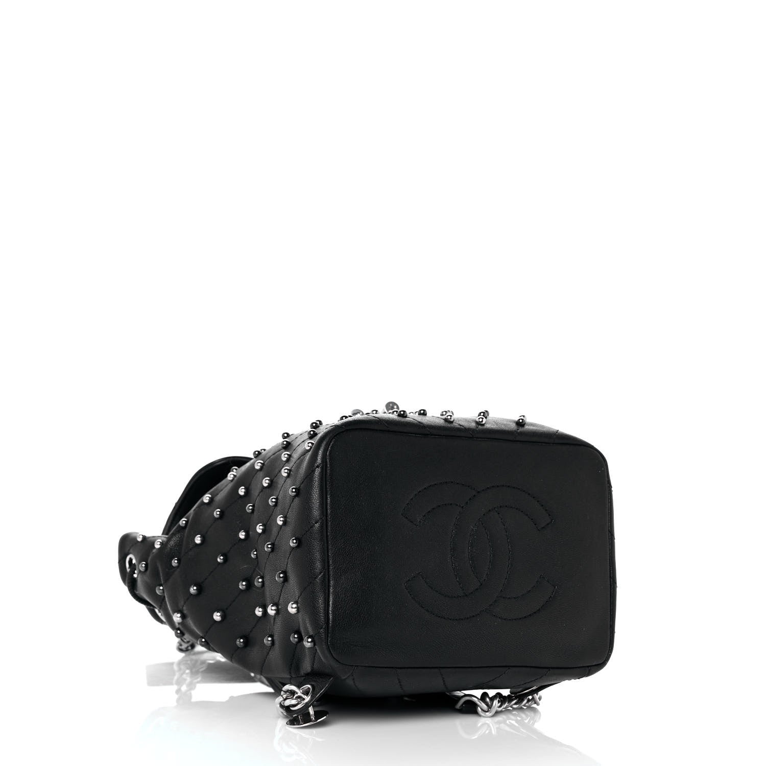 Chanel Lambskin Chevron Quilted Studded Stud Wars Backpack Black 3 of 8