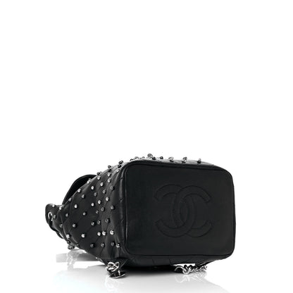 Chanel Lambskin Chevron Quilted Studded Stud Wars Backpack Black 3 of 8