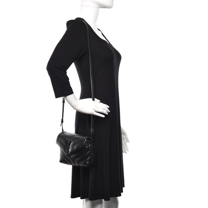 Saint Laurent Calfskin Y Quilted Monogram Toy Loulou Crossbody Bag Black 2 of 10