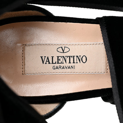 Valentino Garavani Velvet Ballet Fever Ankle Strap Sandals Heels 39.5 Black 10 of 11