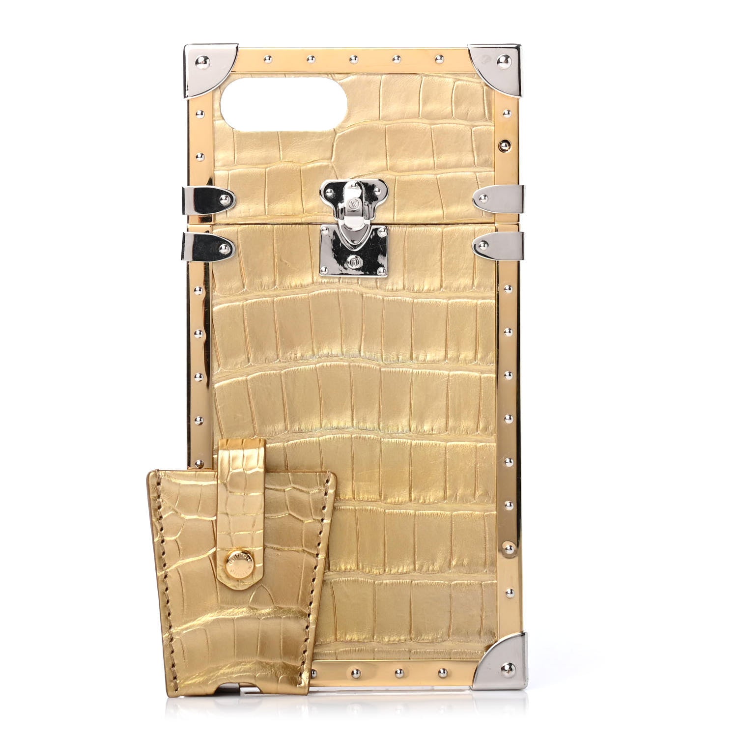 Louis Vuitton Crocodile Eye-Trunk iPhone 7 Plus Case Gold 831281