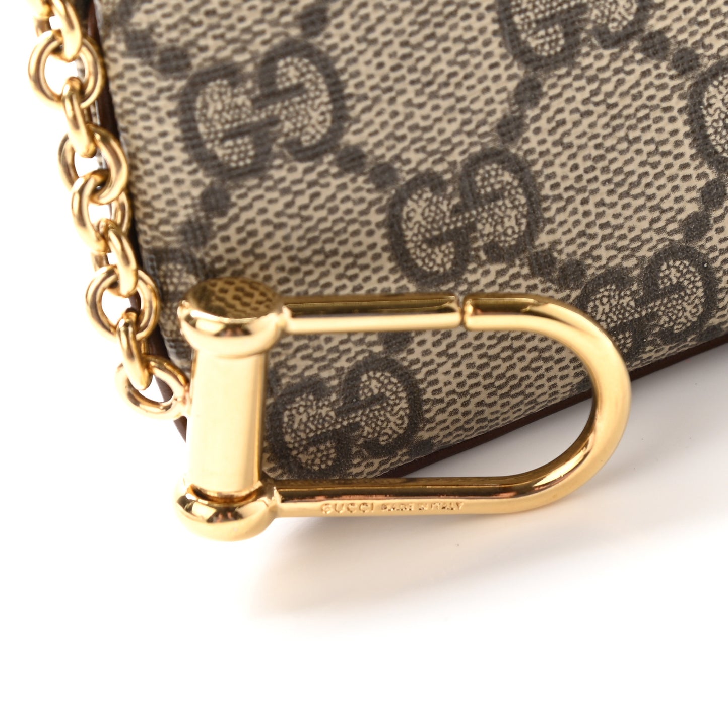 GG Supreme Monogram Key Case Brown