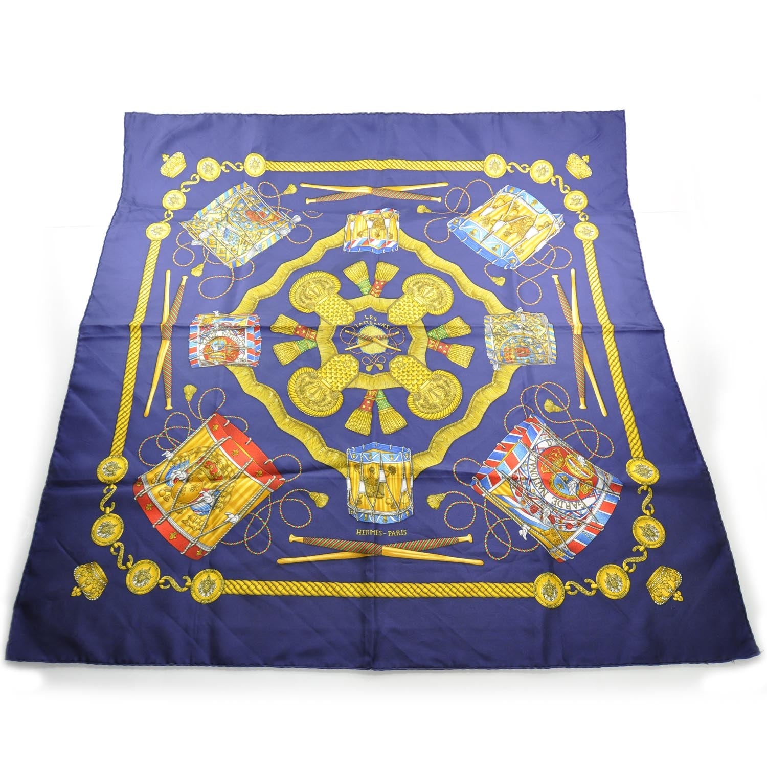 Hermes Silk Les Tambours Scarf 90 1 of 6