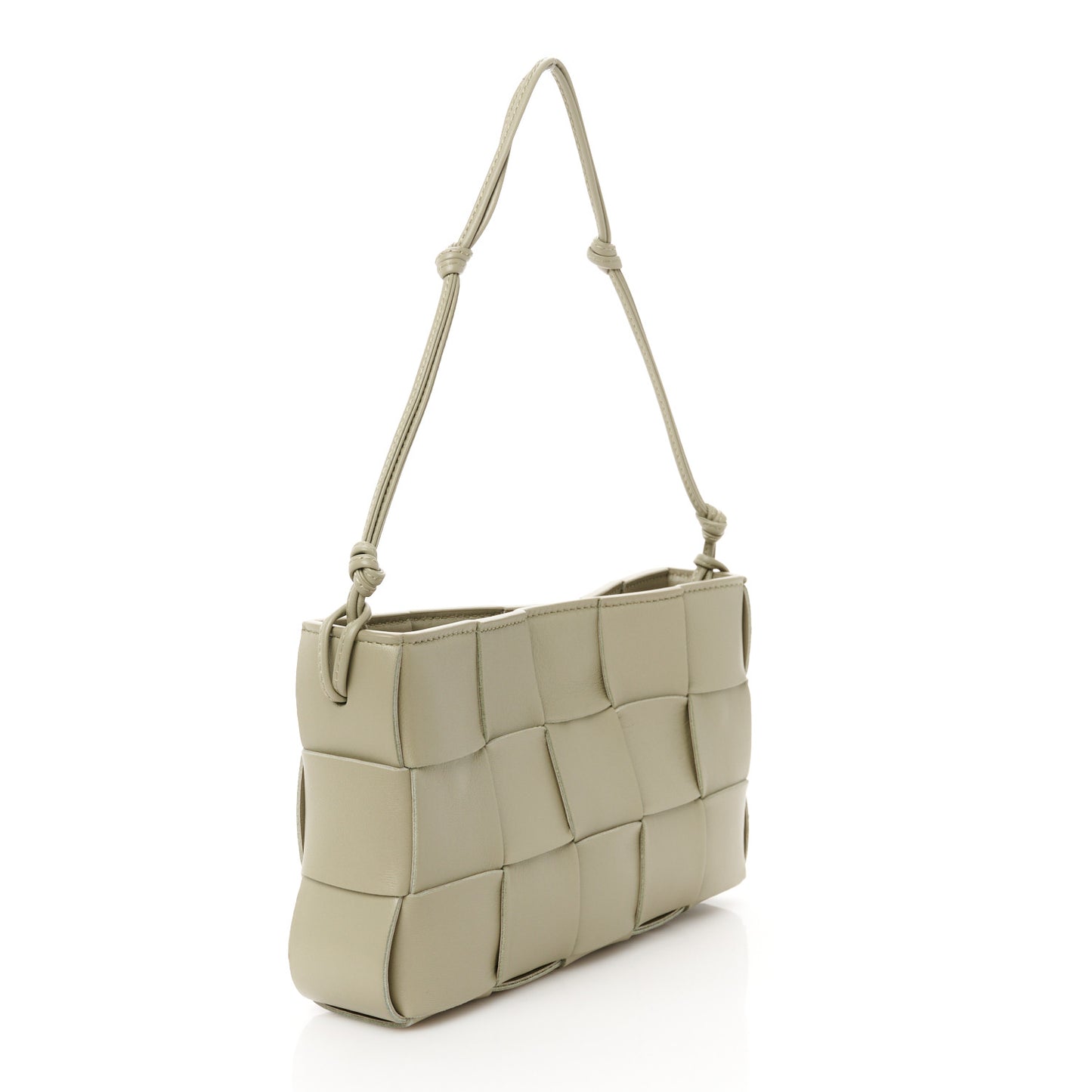 Calfskin Maxi Intrecciato Cassette Pouch On Strap Travertine