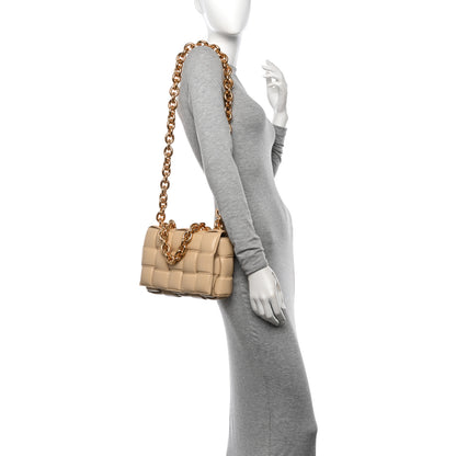 Bottega Veneta Lambskin Maxi Intreccio Padded Chain Cassette Crossbody Bag Porridge 2 of 10